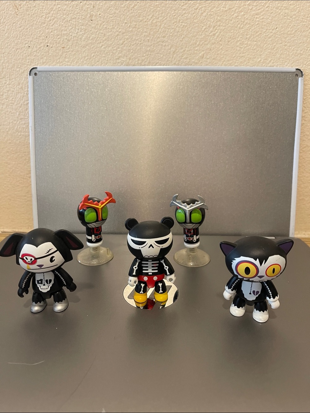 Kids Skeleton Cat Vinyl Toy Figurine Set - Black